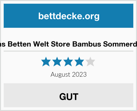  Bachs Betten Welt Store Bambus Sommerdecke Test