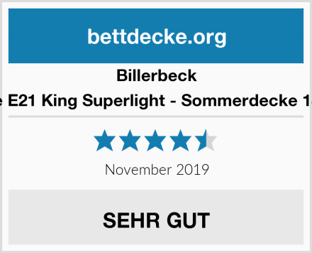 Billerbeck Faserdecke E21 King Superlight - Sommerdecke 135 x 200 cm Test
