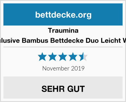 Traumina Exclusive Bambus Bettdecke Duo Leicht WK3 Test