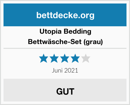 Utopia Bedding Bettwäsche-Set (grau) Test
