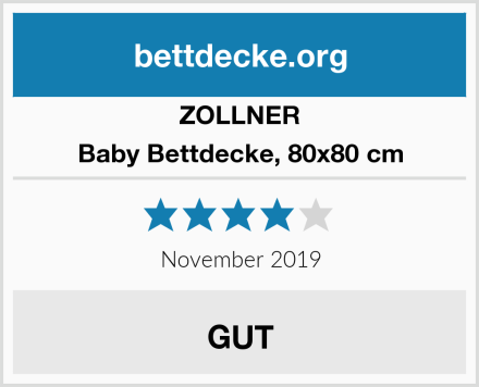 ZOLLNER Baby Bettdecke, 80x80 cm Test