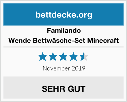 Familando Wende Bettwäsche-Set Minecraft Test