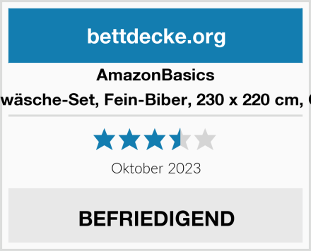 AmazonBasics Bettwäsche-Set, Fein-Biber, 230 x 220 cm, Grau Test