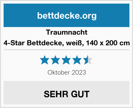 Traumnacht 4-Star Bettdecke, weiß, 140 x 200 cm Test
