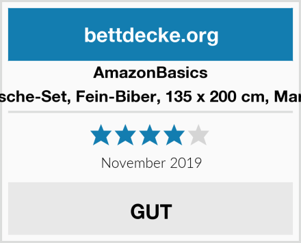 AmazonBasics Bettwäsche-Set, Fein-Biber, 135 x 200 cm, Marineblau Test