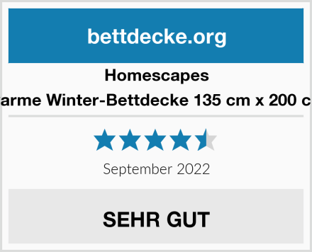 Homescapes warme Winter-Bettdecke 135 cm x 200 cm Test