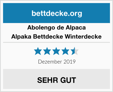 Abolengo de Alpaca Alpaka Bettdecke Winterdecke Test