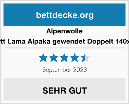 Alpenwolle Oberbett Lama Alpaka gewendet Doppelt 140x200 cm Test