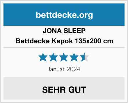 JONA SLEEP Bettdecke Kapok 135x200 cm Test