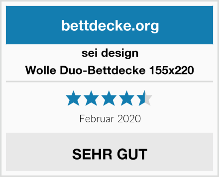 sei design Wolle Duo-Bettdecke 155x220 Test