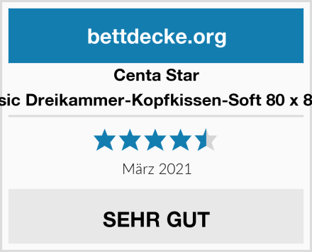 Centa Star Classic Dreikammer-Kopfkissen-Soft 80 x 80 cm Test