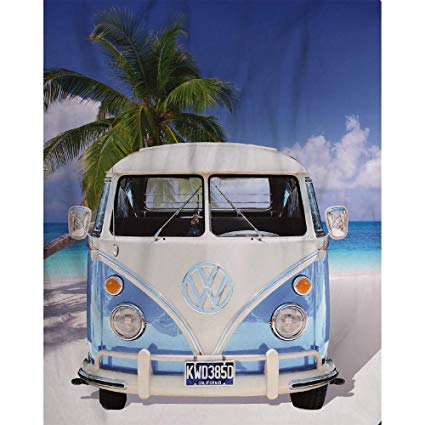 Original Volkswagen Bulli T1 Picknickdecke 150x130 cm blau 7E9084503